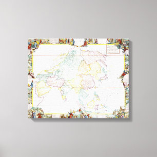  kaart van Azië   1786 Canvas Afdruk