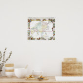  kaart van Azië | 1786 Poster (Keuken)