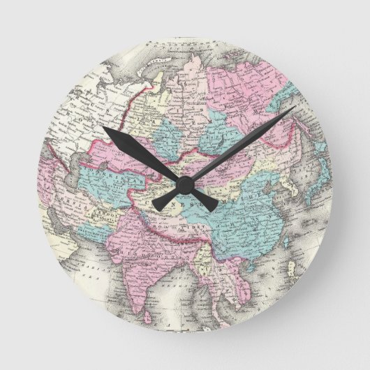 kaart van Azië (1855) Ronde Klok (Voorkant)