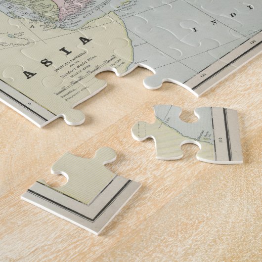  kaart van Azië (1889) Legpuzzel (Zijkant)