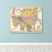 Kaart van Azië Canvas Afdruk (Insitu (Houten vloer))