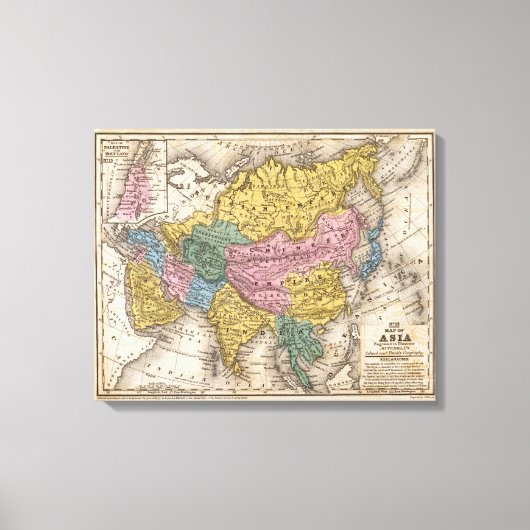 Kaart van Azië Canvas Afdruk (Voorkant)
