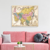 Kaart van Azië Canvas Afdruk (Insitu (Woonkamer))