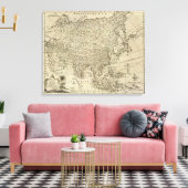 Kaart van Azië Canvas Afdruk (Insitu (Woonkamer))