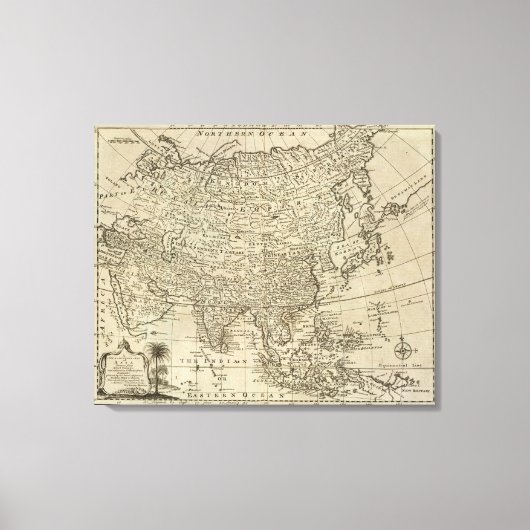 Kaart van Azië Canvas Afdruk (Voorkant)