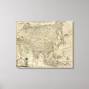 Kaart van Azië Canvas Afdruk