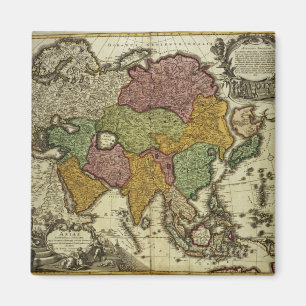 Kaart van Azië, Neurenberg, c.1730 Magneet