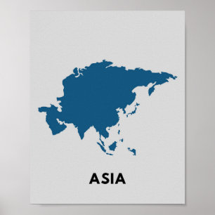 Kaart van Azië Poster
