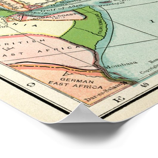  kaart van Azië Poster (Hoek)