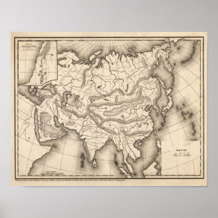 Kaart van Azië Poster