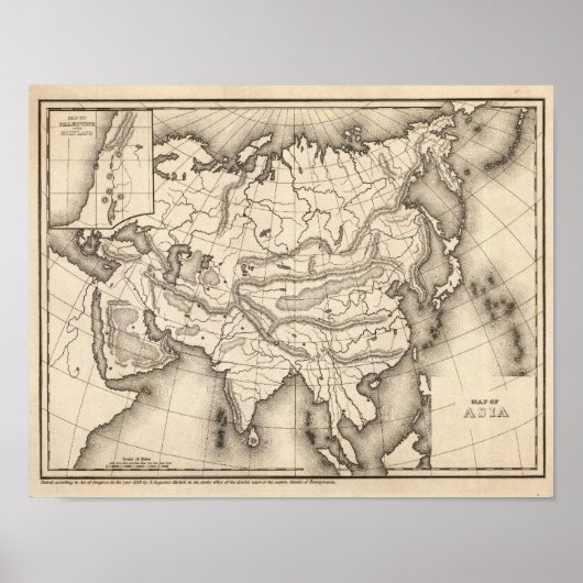 Kaart van Azië Poster (Voorkant)