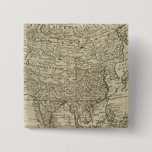 Kaart van Azië Vierkante Button 5,1 Cm (Voorkant)