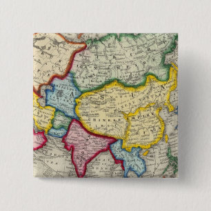 Kaart van Azië Vierkante Button 5,1 Cm