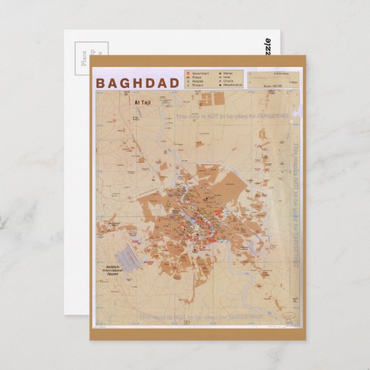 Kaart van Bagdad, Irak (2003) (Voorkant / Achterkant)