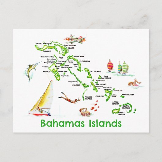 Kaart van Bahama-eilanden (Voorkant)
