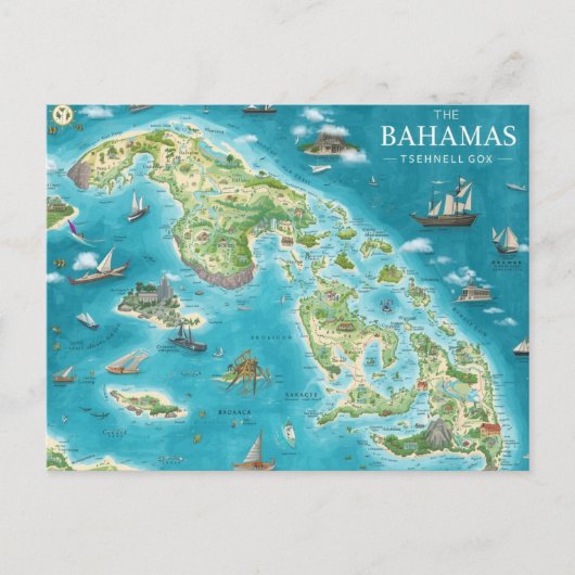 Kaart van Bahama's (Voorkant)