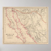 kaart van Baja California (1857) Poster (Voorkant)