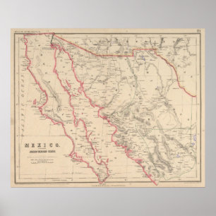  kaart van Baja California (1857) Poster