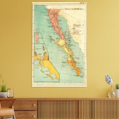  kaart van Baja California (1899) Canvas Afdruk (Insitu (Woonkamer))