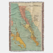  kaart van Baja California (1899) Deken (Voorkant Verticaal)
