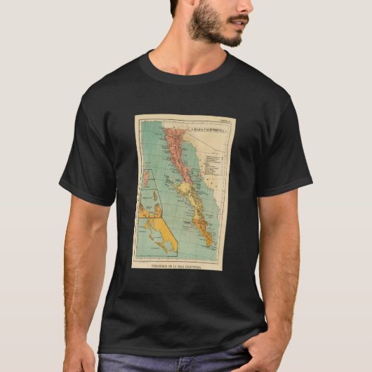  kaart van Baja California (1899) T-shirt (Voorkant)