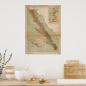  kaart van Baja California (1922) Poster (Keuken)