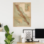  kaart van Baja California (1922) Poster (Thuiskantoor)