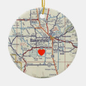  kaart van Bakersfield Californië Keramisch Ornament (Voorkant)