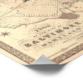 Kaart van Baltimore 1851 Poster (Hoek)