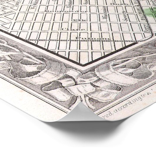  kaart van Baltimore, 1860 Poster (Hoek)