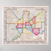  kaart van Baltimore, 1860 Poster (Voorkant)