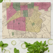  kaart van Baltimore (1873) Theedoek (Gevouwen)