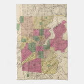  kaart van Baltimore (1873) Theedoek (Verticaal)