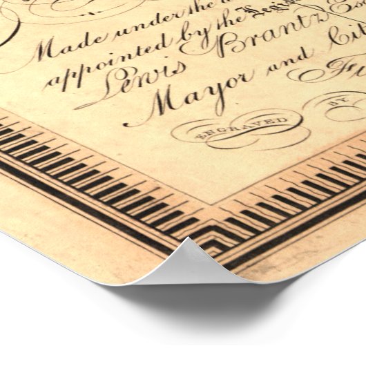  kaart van Baltimore Maryland (1822) Poster (Hoek)