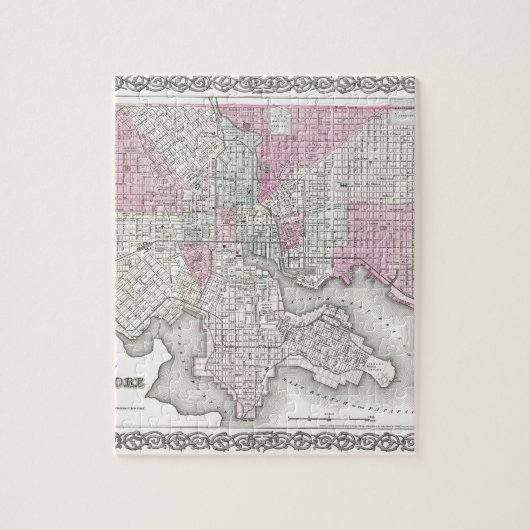Kaart van Baltimore Maryland Legpuzzel (Verticaal)