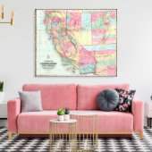 Kaart van Bancroft in Californië, Nevada Canvas Afdruk (Insitu (Woonkamer))