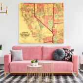 Kaart van Bancroft in Californië, Nevada, Utah Canvas Afdruk (Insitu (Woonkamer))