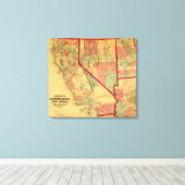Kaart van Bancroft in Californië, Nevada, Utah Canvas Afdruk (Insitu (Houten vloer))
