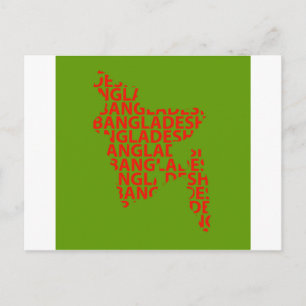 Kaart van Bangladesh met tekst binnen