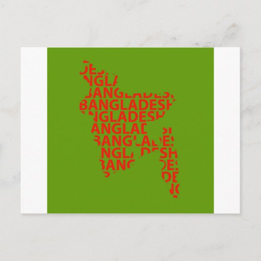 Kaart van Bangladesh met tekst binnen (Voorkant)