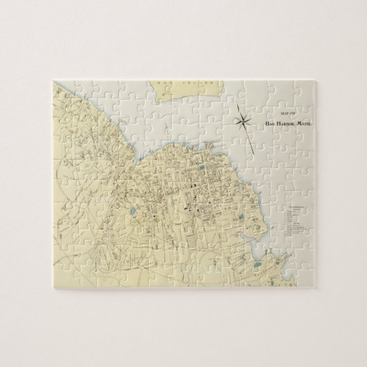  kaart van Bar Harbor Maine (1897) Legpuzzel (Horizontaal)