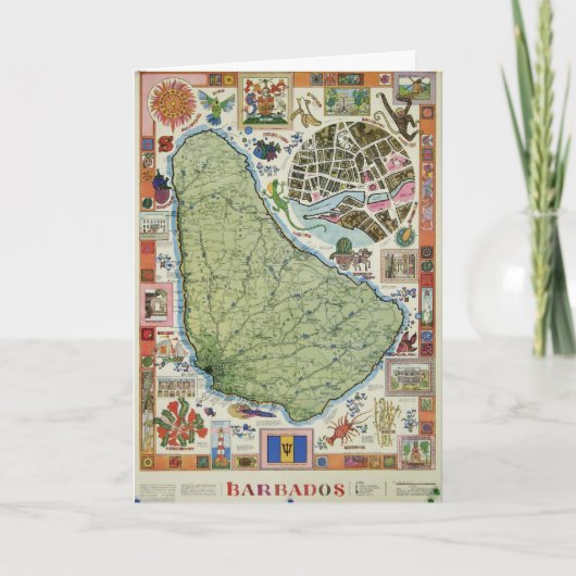  kaart van Barbados (Voorkant)