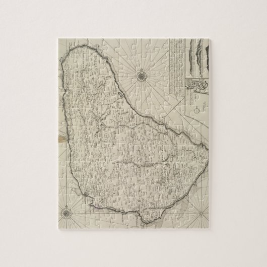  kaart van Barbados (1725) Legpuzzel (Verticaal)
