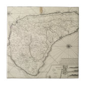 kaart van Barbados (1725) Tegeltje (Voorkant)