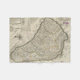 kaart van Barbados (1736) Fleece Deken