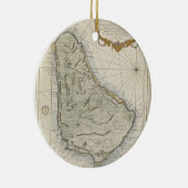 kaart van Barbados (1758) Keramisch Ornament (Rechts)