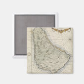  kaart van Barbados (1758) Magneet (Voorkant / Achterkant)