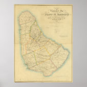  kaart van Barbados (1846) Poster (Voorkant)