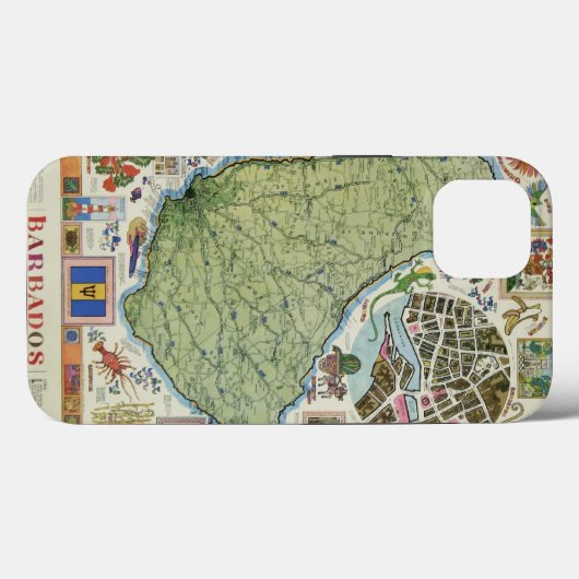 kaart van Barbados Case-Mate iPhone Case (Achterkant (horizontaal))