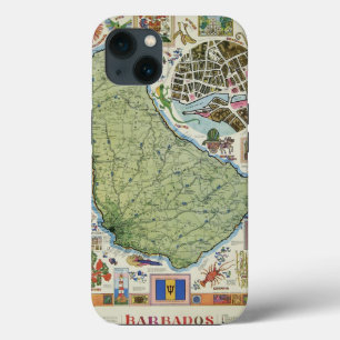  kaart van Barbados Case-Mate iPhone Case